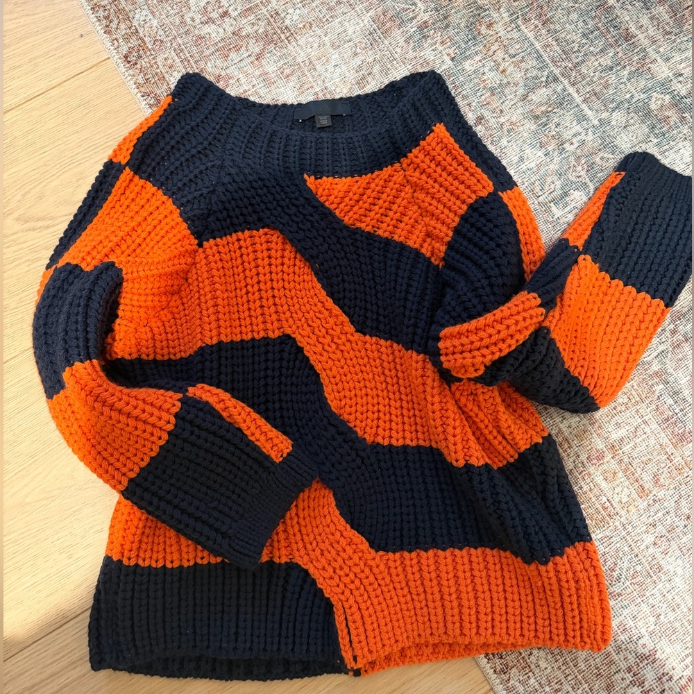 Zara Dark Blue and Orange Knit Sweater